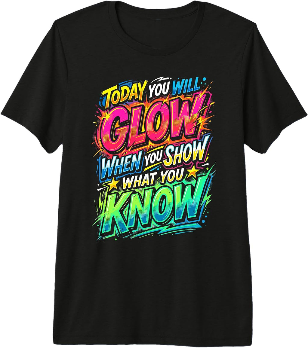 Today You Will Glow Teacher Test Day Tees
