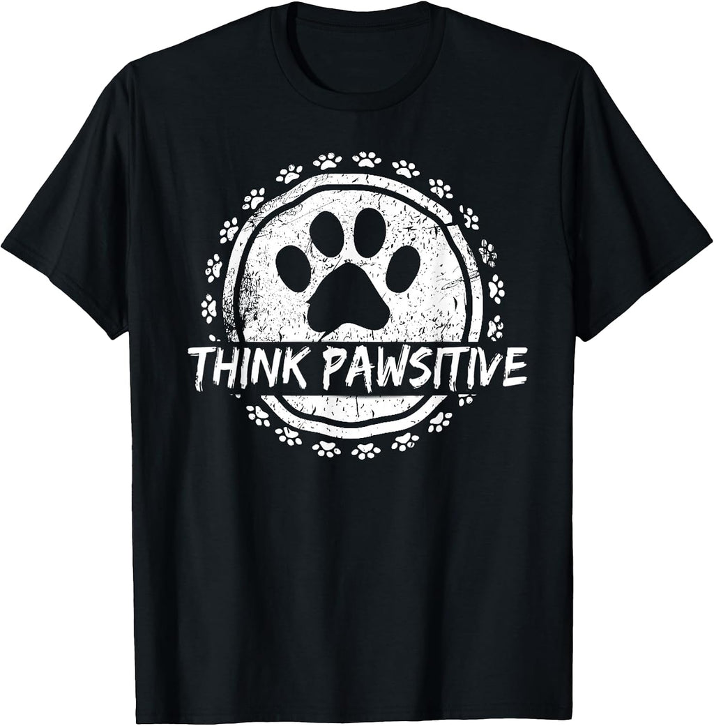 Dog Paw print Pawsitive Pet lover T-Shirt