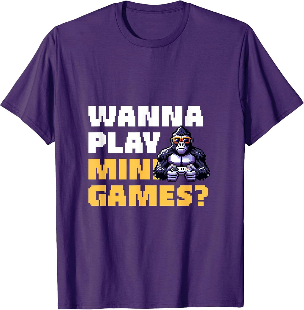 Wanna Play Mini Games? Retro Gorilla Gamer Fun Tee