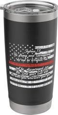 Firefighter Joshua 1 9 Quote Shirt US Flag Thin Red Line Stainless Steel Insulated Tumbler