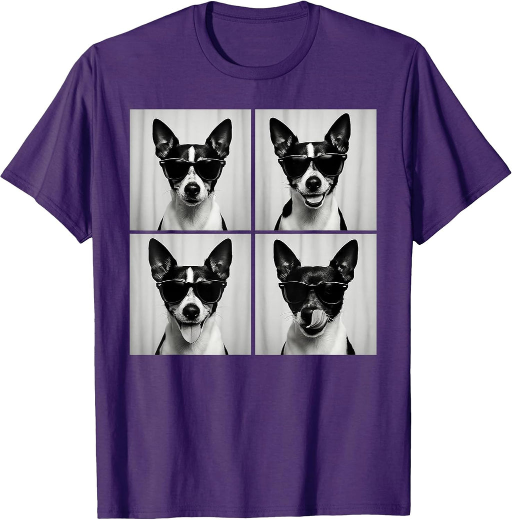 Retro Rat Terrier Portrait with Sunglasses
