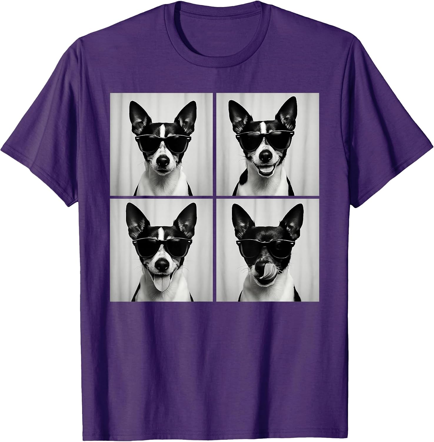 Retro Rat Terrier Portrait with Sunglasses