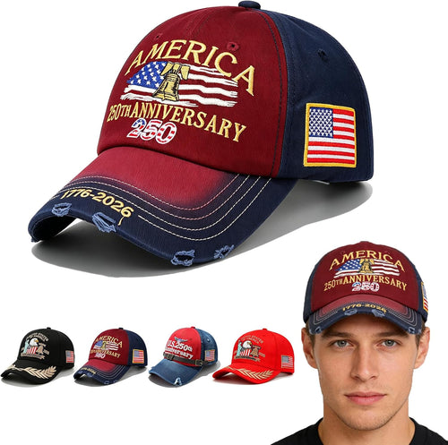 250th Anniversary USA Hat 4 of July Gift for Man Dad Grandpa United States 250 Anniversary Hat 1776-2026 Year Baseball Caps