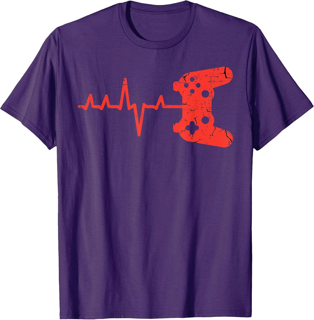 Gamer Heartbeart Game Controller Video Gaming Men Boys Kids T-Shirt