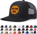 Custom Leather Patch Trucker Hat for Men & Women - Personalized Text & Photo Baseball Cap Laser Engraved. Black