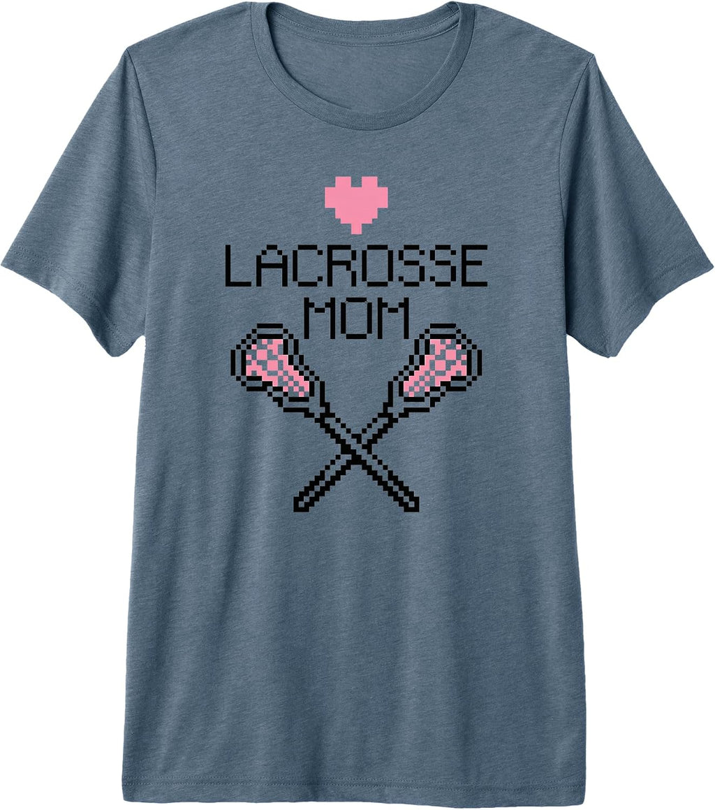 Pixel Art Style Love Lacrosse Mom designs