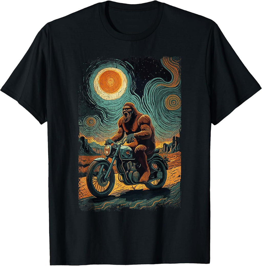 Funny Motorbike Sasquatch Gifts For Biker