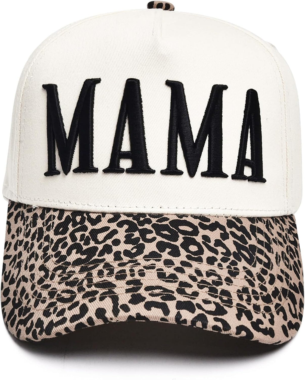 Women’s Mama Trucker Hat Trendy, Embroidered Adjustable Mom Baseball Cap, Two-Tone Ponytail Hat for Outfits