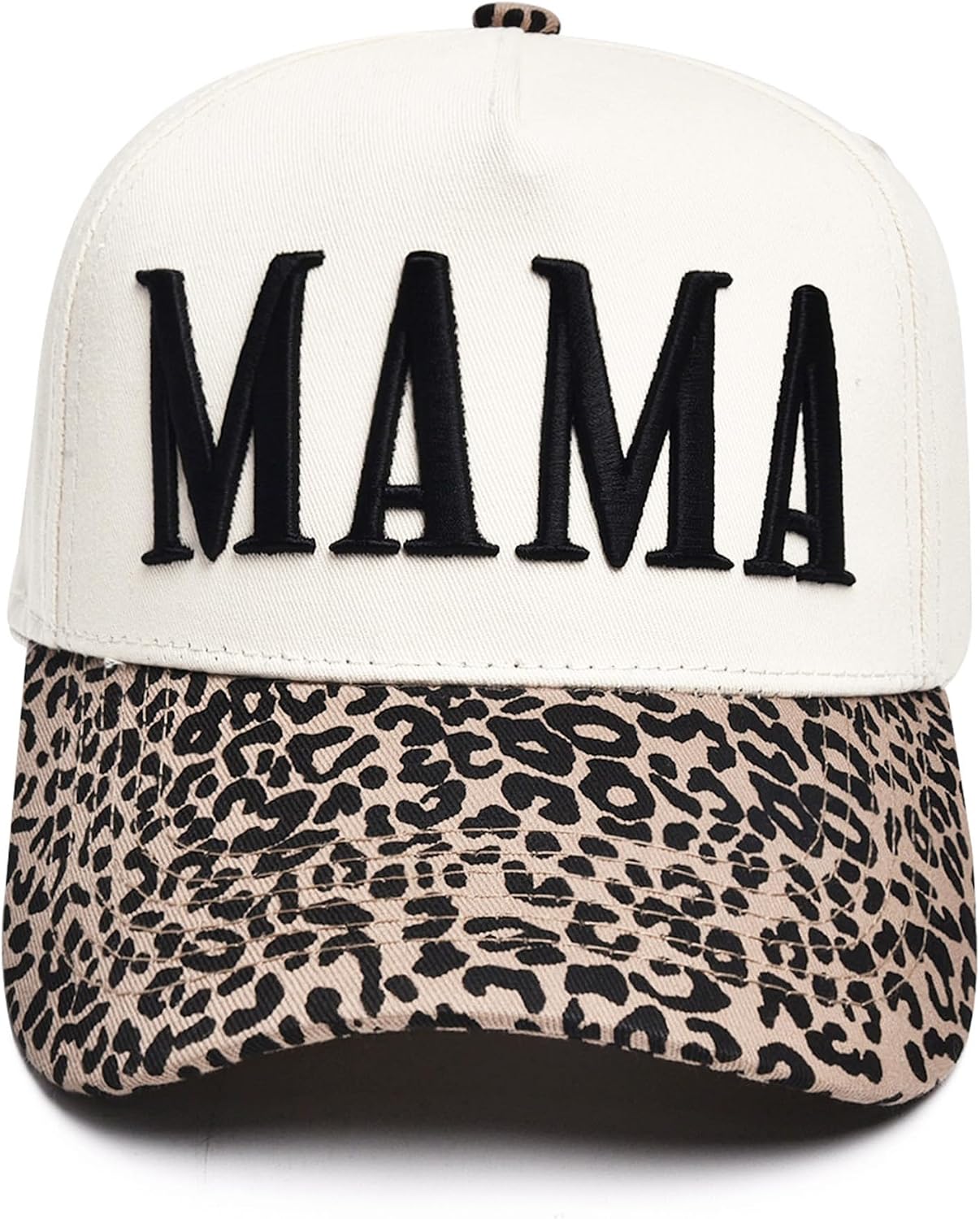 Women’s Mama Trucker Hat Trendy, Embroidered Adjustable Mom Baseball Cap, Two-Tone Ponytail Hat for Outfits