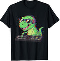 T Rex Dinosaur DJ Music Party Tee