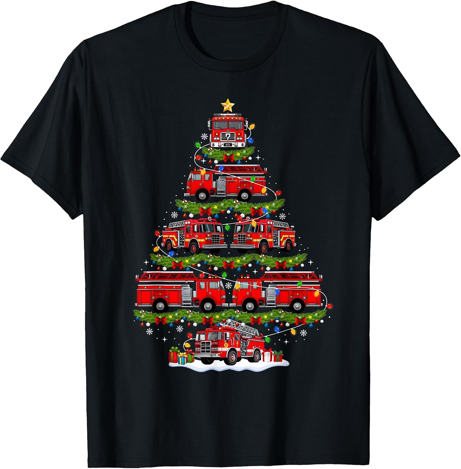 Firefighter Christmas Shirt For Men Women Kids