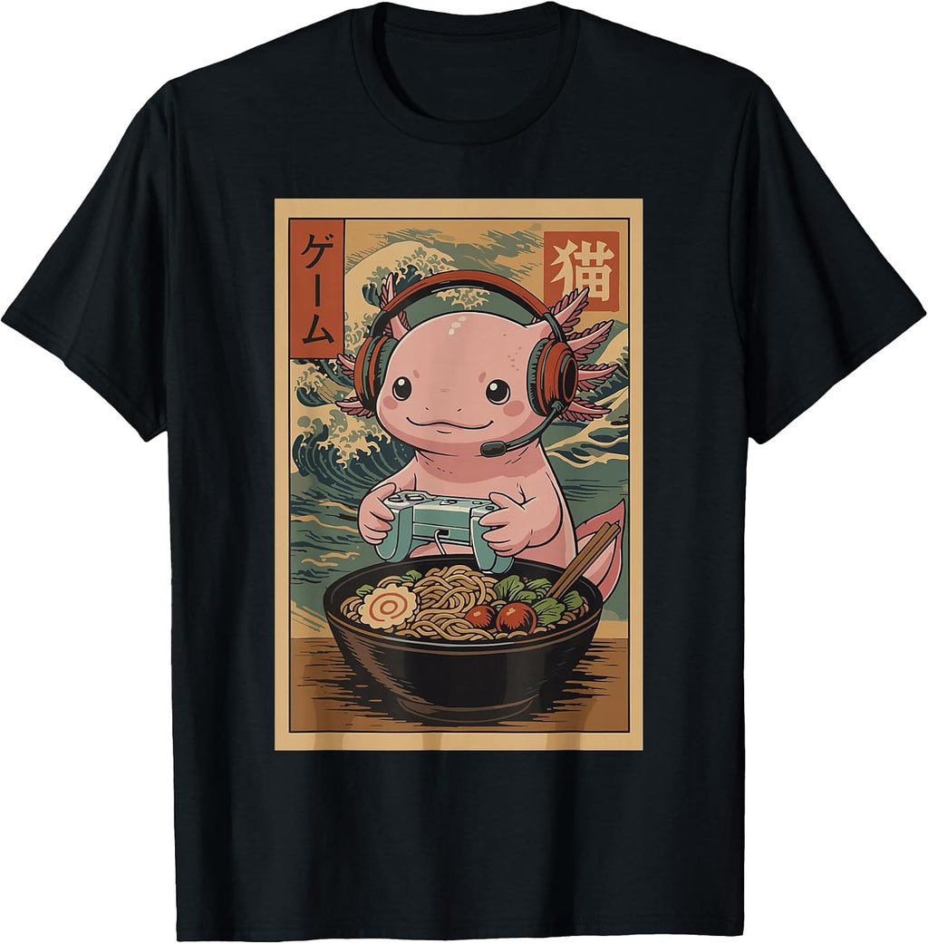 Cute axolotl Shirts Anime Gifts For Men Women Kids