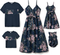 Family Matching Outfits Mommy and Me Dresses Hawaiian Tropical Vacation Beach Spaghetti Strap Dress and Shirt