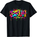 Boys Bruh Meme Funny Saying Teens Graffiti Aesthetic Kids T-Shirt