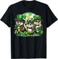 Patrick's Day Shamrock Cute Otters Drinking Beer