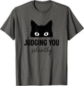 Judging You Silently Funny Black Cat Staring Meme T-Shirt