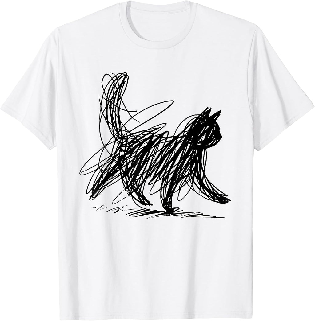 abstract scribble cat sweatshirt