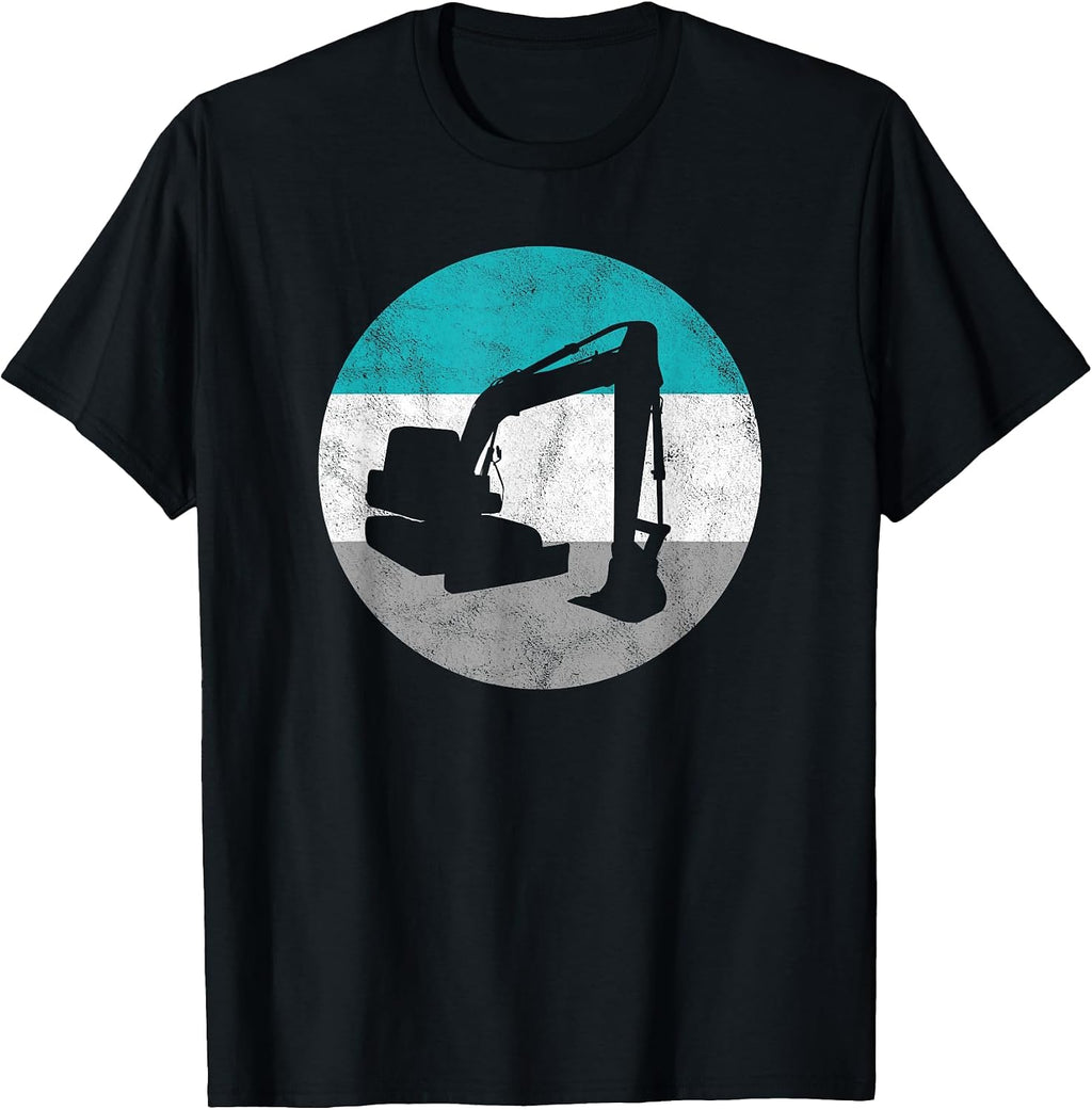 Excavator Retro Construction Gift For Men Women Boys & Girls T-Shirt