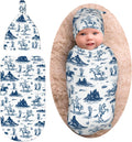 Western Cowboy Cactus Baby Stuff Newborn Baby Swaddle Blanket Wrap Blanket Soft with Beanie Hat Sets Gifts for Infant Boys Girls