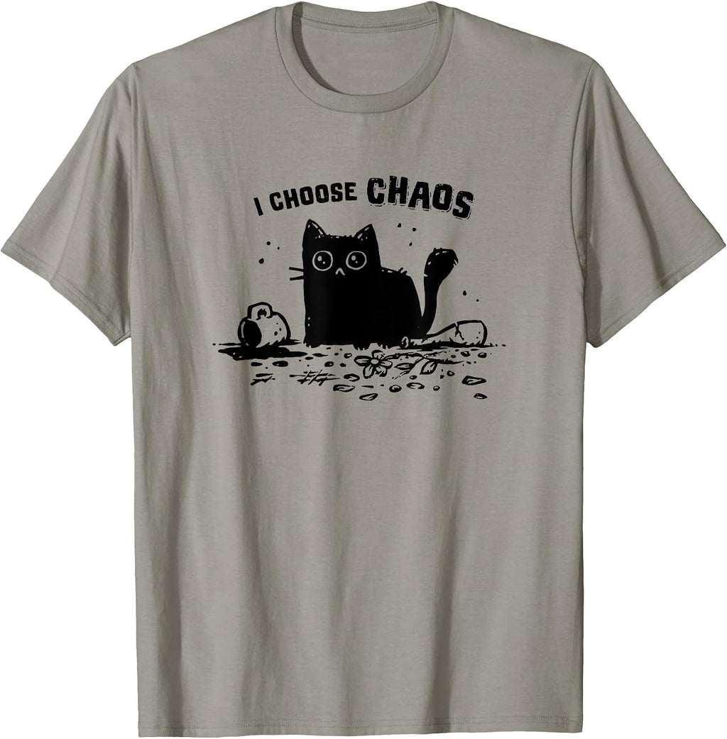 I choose chaos cat meme humor apparel