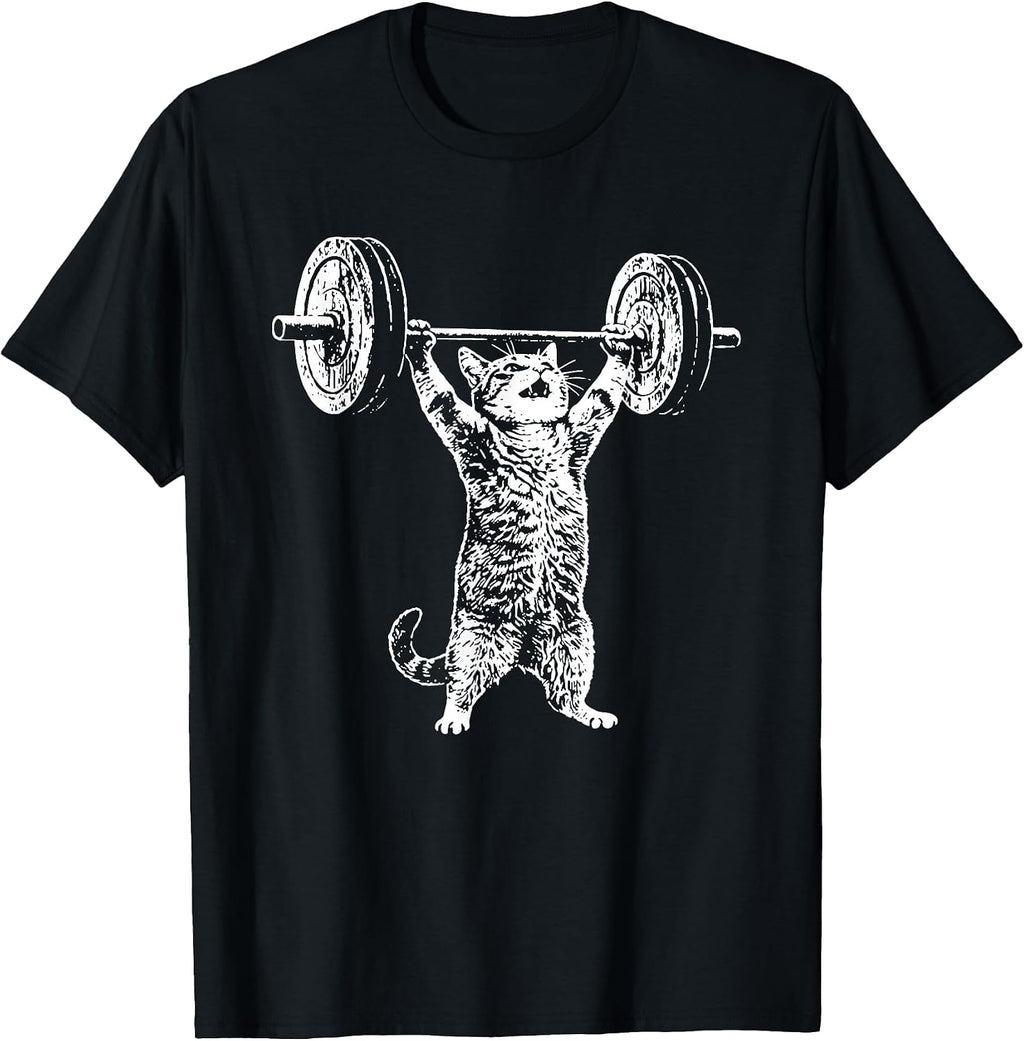 Vintage Weightlifting Cat Gym Deadlift Fitness