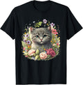 Adorable Kittens, Cute Cat, Floral Tees