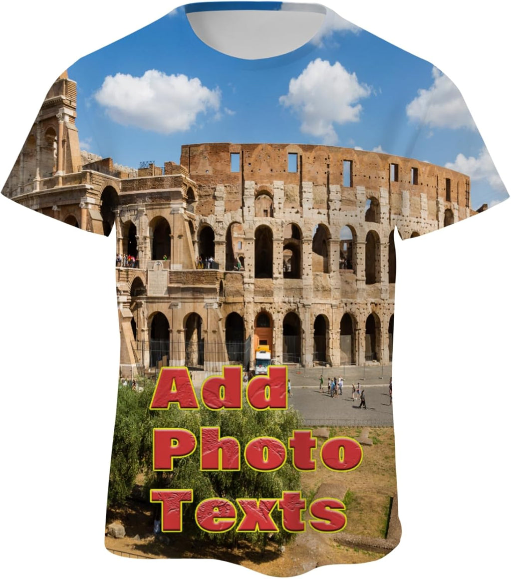 Custom T-Shirts with Photo All Over Printed Shirts Summer Novelty T-Shirts for Men Women