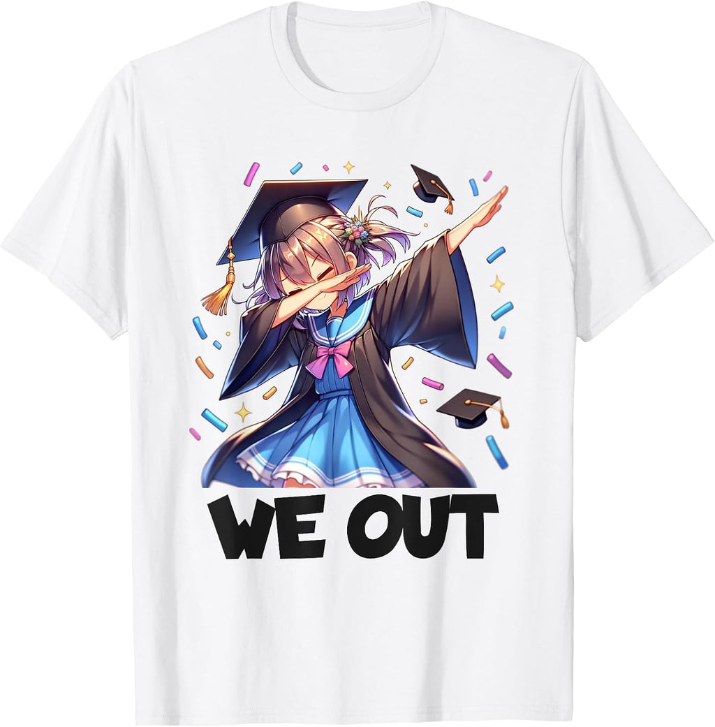 We Out Graduate Dabbing Anime Girl Grad Funny Graduation T-Shirt