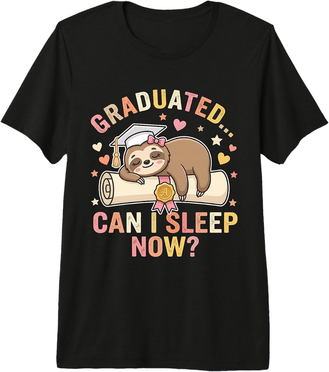 Funny Lazy Girl Graduation Sloth Class of 2026 tee