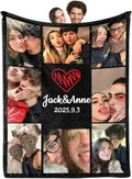 Custom Blanket with Pictures Name Personalized Flannel Blanket Customized I Love You Blanket Christmas Birthday Valentines Day Couples Gift for Boyfriend Girlfriend Her Him Wife Husband