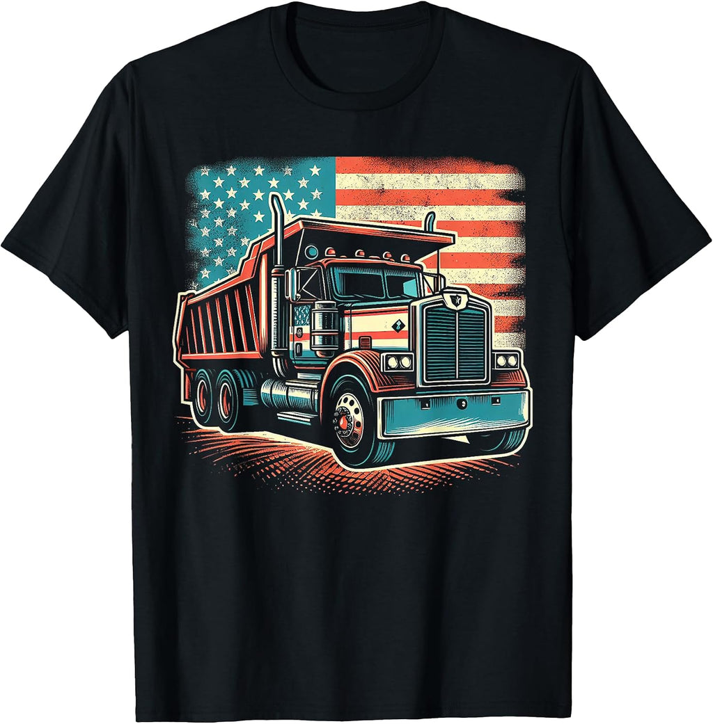 Dump Truck Driver USA Flag Patriotic Trucker