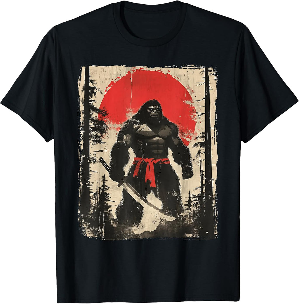 Bigfoot Samurai Japanese Sword Sasquatch T-Shirt