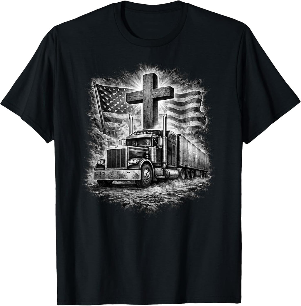 Patriotic Trucker Faith Designs
