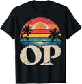 Op Ocean Vintage Pacific Beach Sun Palm Trees Retro T-Shirt