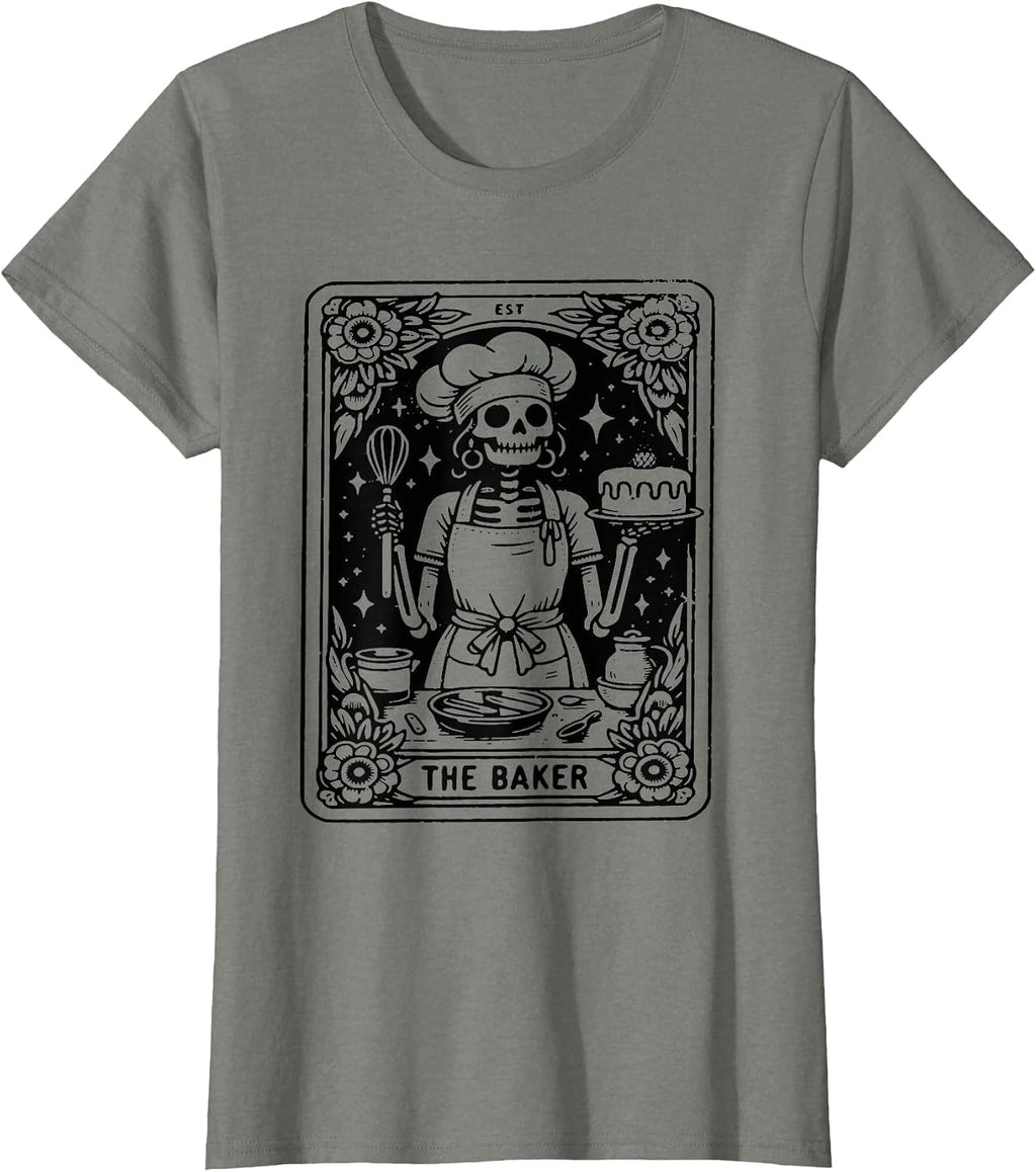 Baker Tarot Card Skeleton Funny Kitchen Lover