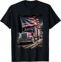 US American Flag Semi Truck Driver Trucker
