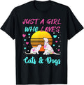 Just a Girl who Loves Cats and Dogs T-Shirt for Women T-Shirt