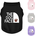 Personality Canine Attire: Soft, Lightweight Cotton Dog Clothes with 'The Dog Face' Print. Small and Medium Breeds, Perfect for Everyday Wear, Comfortable and Breathable Dog Shirt Black M