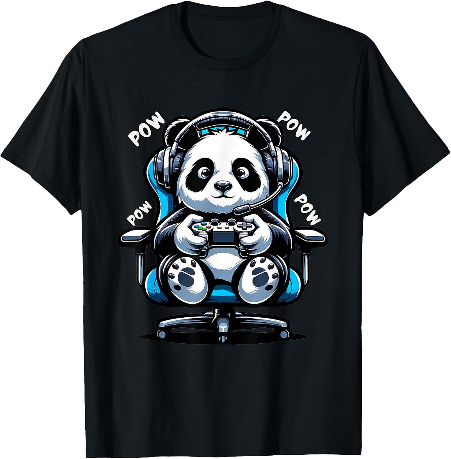 Gamer Gaming Panda Pow Pow Video Game Graphic