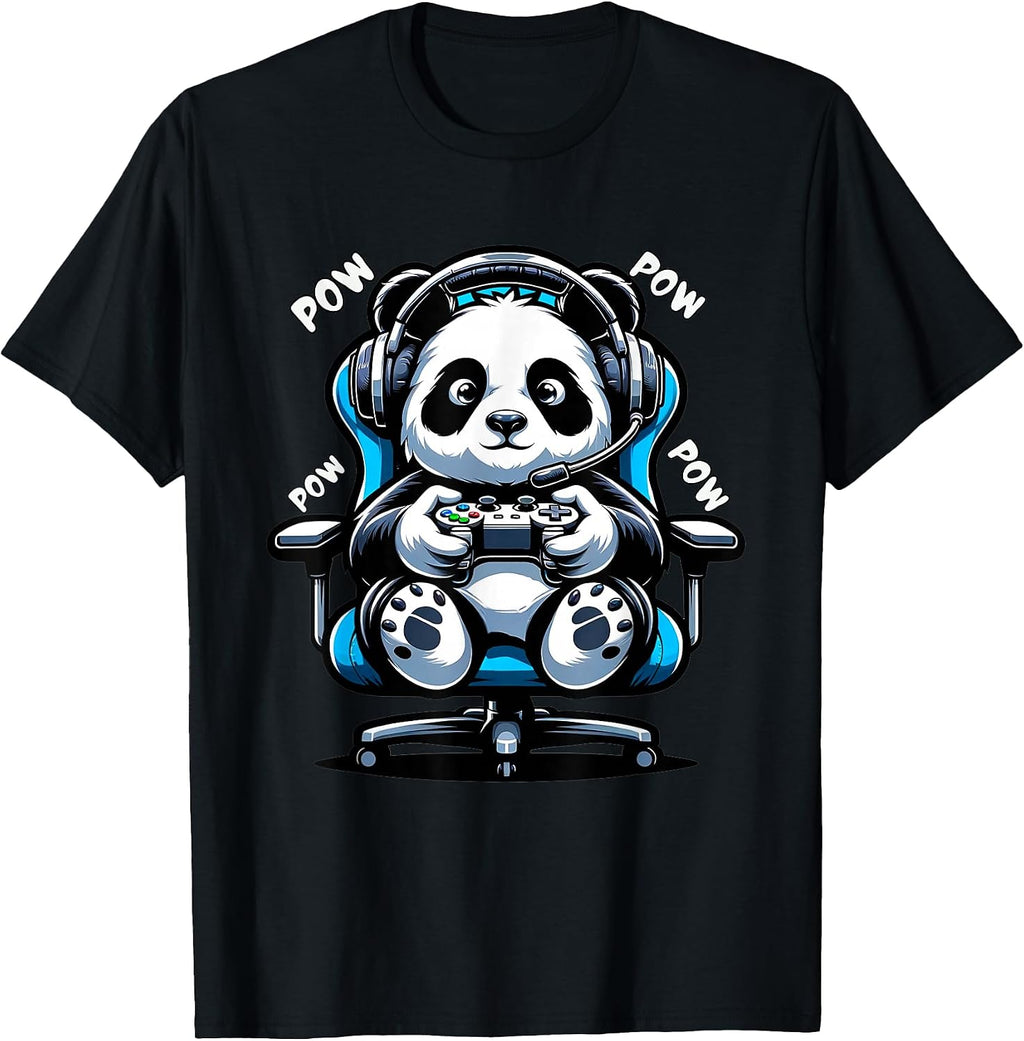 Gamer Gaming Panda Pow Pow Video Game Graphic