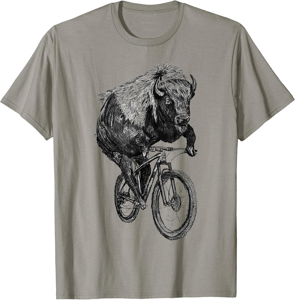 Buffalo Riding A Bicycle