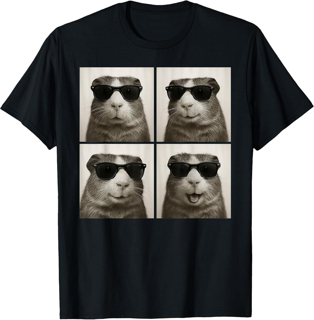 Retro Guinea Pig Portrait with Sunglasses