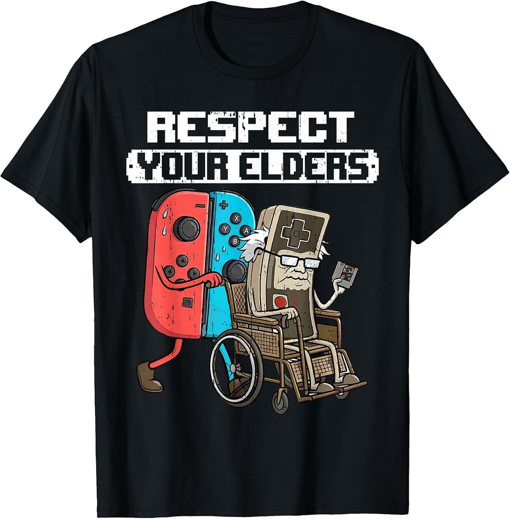 Funny Retro Gaming Respect Your Elders Gamer Men