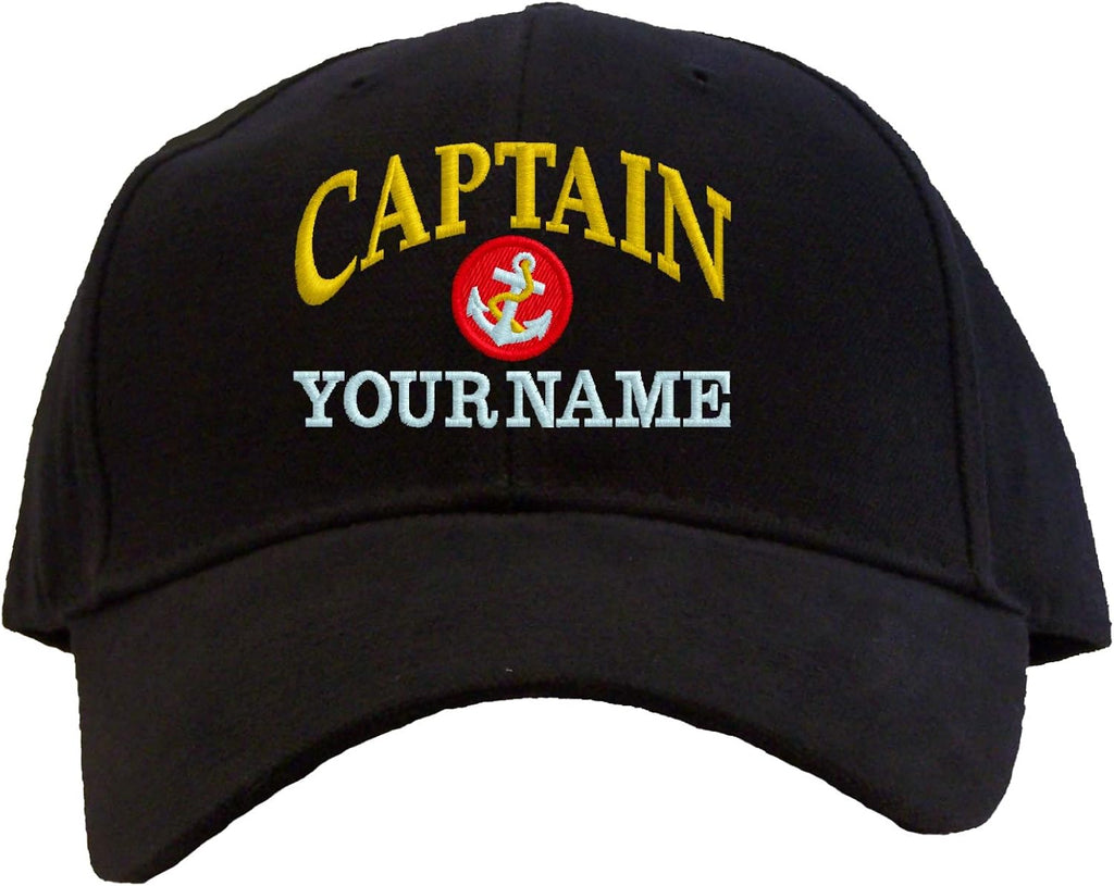 Personalized Captain with Name or Boat Name Baseball Cap Embroidered