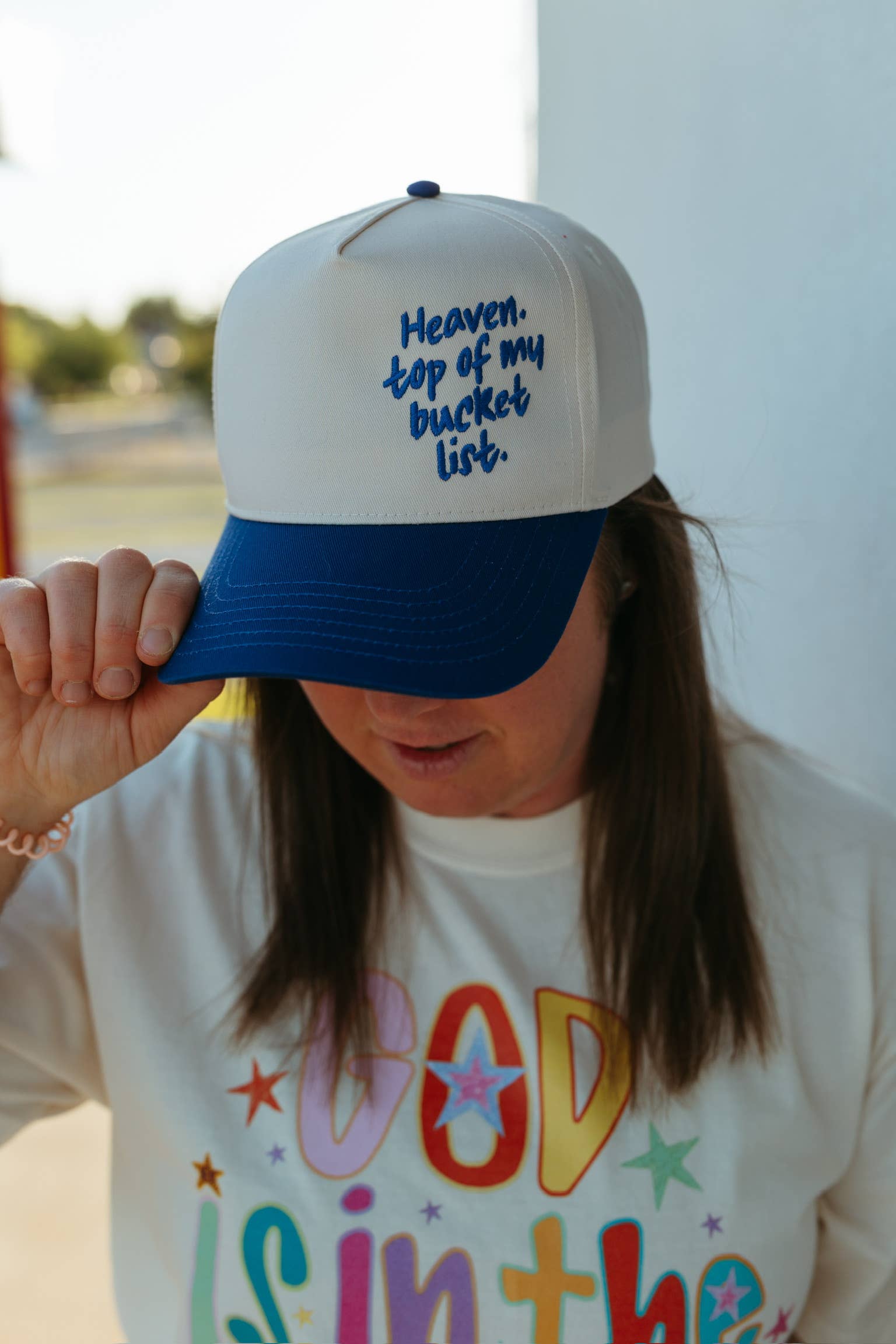 Heaven Top of My Bucket List Embroidered Trucker Hats Fall