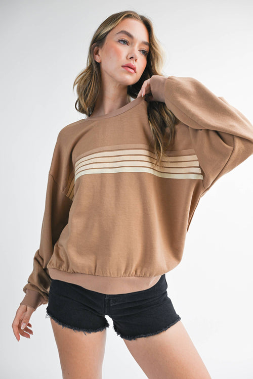 9150GK Retro Ombre Stripe Graphic Sweatshirt