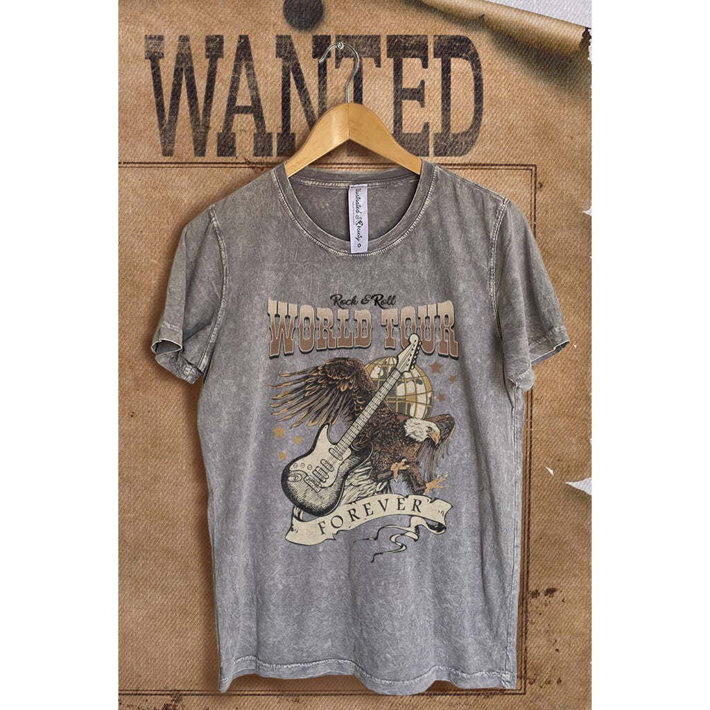 World Tour  Mineral Wash Vintage Graphic  Tee