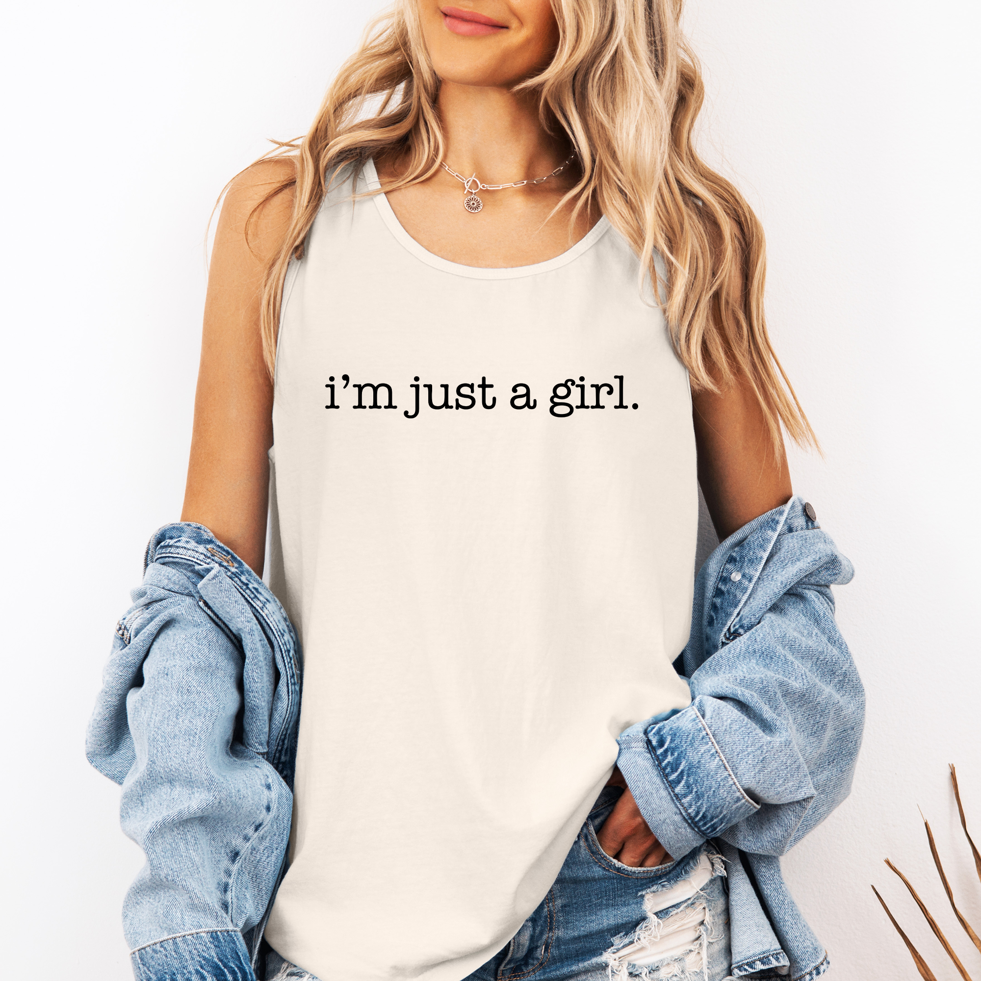 I'm Just A Girl, Sassy, Sarcastic, Minimalist Funny Tank Top