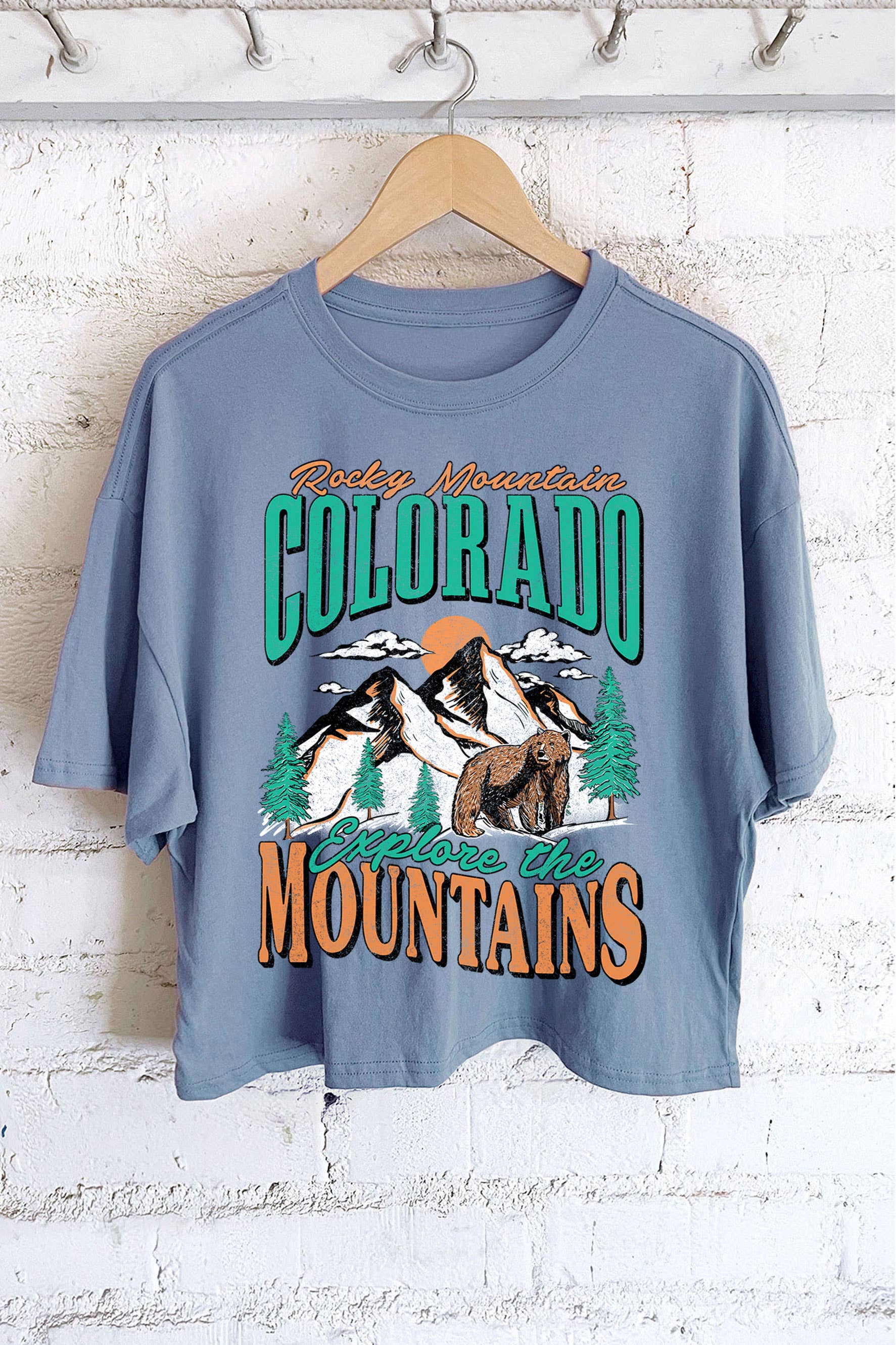 Colorado Rocky Mountain Graphic Long Crop Top
