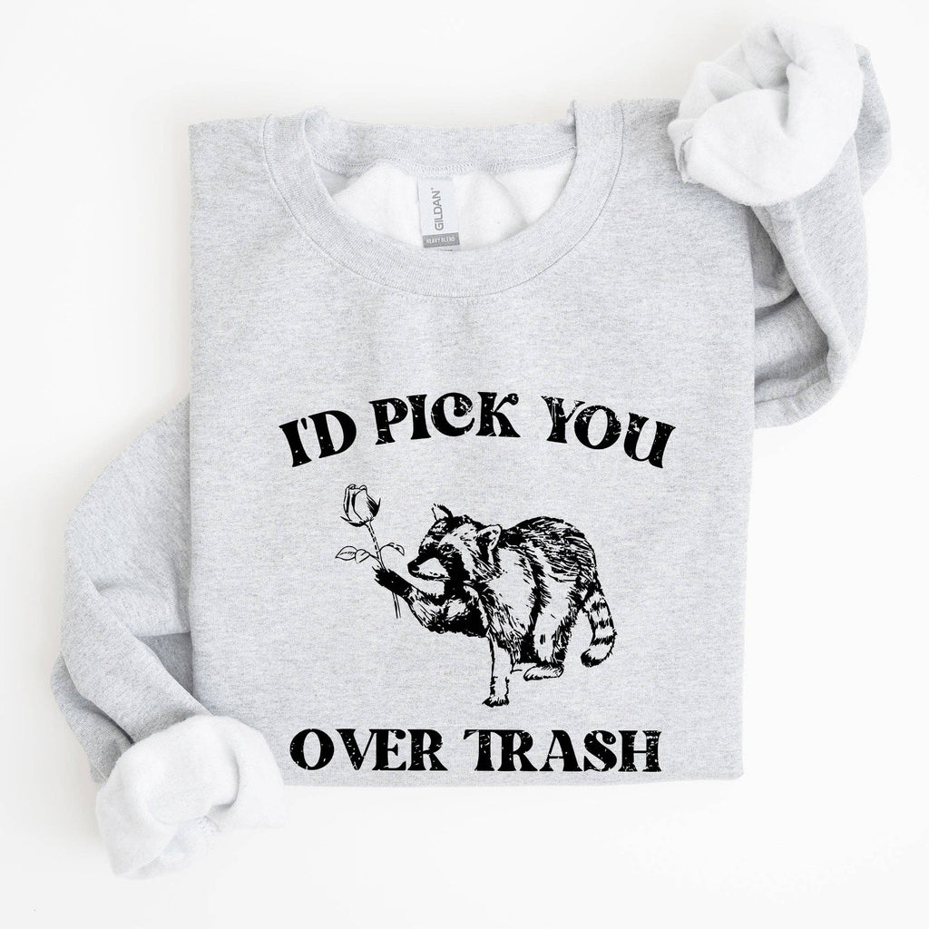I'd Pick You Over Trash, Raccoon, Funny Aesthetic Sweatshirt